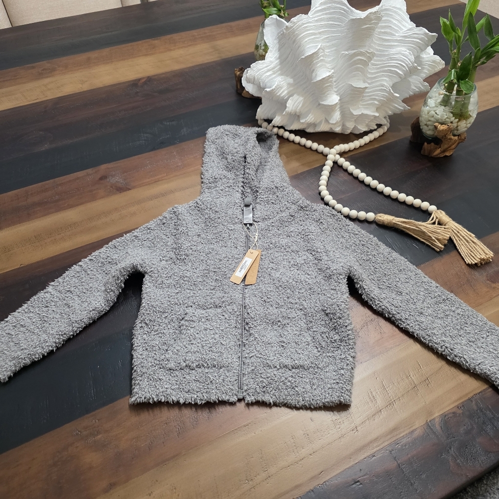 SKIMS TODDLERS COZY KNIT HOODIE 4-5/Smoke/NWT